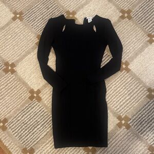 Bar III Black Long Sleeve Cutout Dress